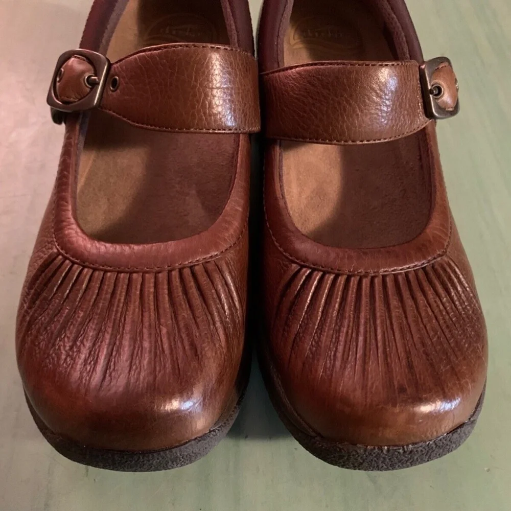Dansko Brown Leather Mules - Picture 2 of 10